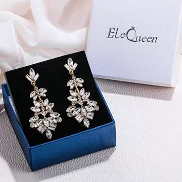 Elegant Art Deco Crystal Dangle Earrings for Women