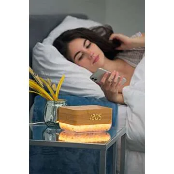 Ariel EDGE Sunrise Alarm & 7-Color Salt Lamp with Wireless Charger