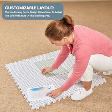 KnitIQ Extra Thick Blocking Mats for Knitting and Crochet Projects - 9 Pack with T-Pins