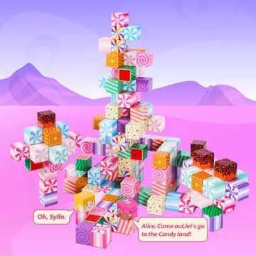 SILYMOLY Magnetic Blocks Candy World Land Edtion, Magnetic Tiles Building Blocks Boys & Girls Toys Age 3-5 4-8 5-7 Sensory Gift for Kids，Magnets Cubes，Upgraded STEM Gift 1.2 Inches