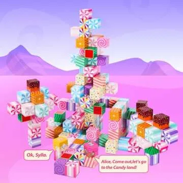 SILYMOLY Magnetic Blocks Candy World Land Edtion, Magnetic Tiles Building Blocks Boys & Girls Toys Age 3-5 4-8 5-7 Sensory Gift for Kids，Magnets Cubes，Upgraded STEM Gift 1.2 Inches