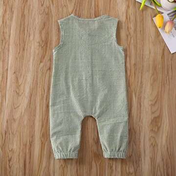Mubineo Infant Baby Boy Girl Summer Sleeveless Romper Jumpsuit One Piece Clothes Outfit (Md Green, 6-12 Months)