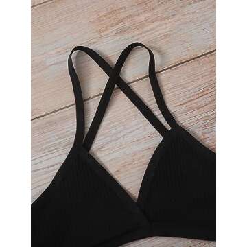 Verdusa Women's 5 Pack Criss Cross Back Bralette Top Ribbed Camisole Bra Multicolor S