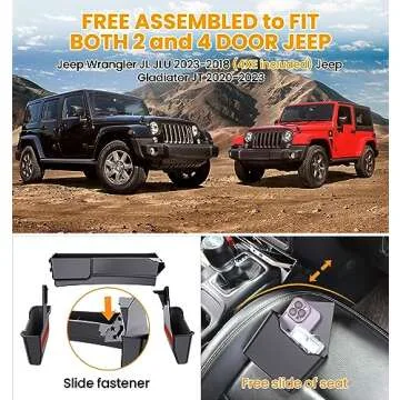 Eamplest Jeep Console Organizer for Wrangler JL & Gladiator