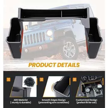 Eamplest Jeep Console Organizer for Wrangler JL & Gladiator