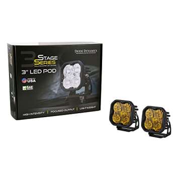 Worklight SS3 Sport Yellow SAE Fog Standard Pair Diode Dynamics