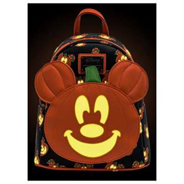 Loungefly Disney Mickey-O-Lantern Womens Double Strap Shoulder Bag Purse