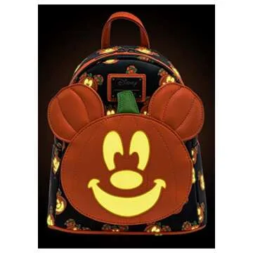 Loungefly Disney Mickey-O-Lantern Womens Double Strap Shoulder Bag Purse