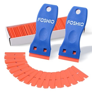 FOSHIO Plastic Razor Blade Scraper Set with Blades