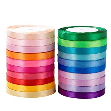 Vibrant Satin Ribbon Rolls for Crafting and Decoration