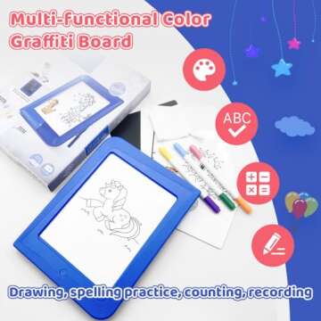 Multi-Purpose Writing Tablet, 9 Inch Doodle Scribbler Board, Electronic Led Drawing Tablet Drawing Pads, Educational Birthday Gift (Blue)