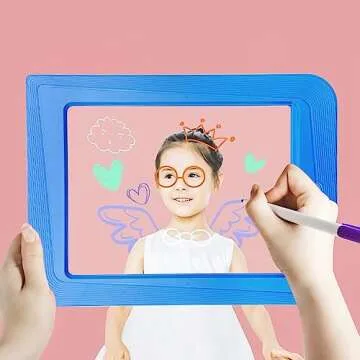 Multi-Purpose Writing Tablet, 9 Inch Doodle Scribbler Board, Electronic Led Drawing Tablet Drawing Pads, Educational Birthday Gift (Blue)