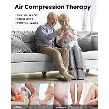 RENPHO Leg Massager for Circulation and Pain Relief, Calf Compression Massager Effective for Fathers Mothers Relaxation Muscles and Reduce Swelling-Grey