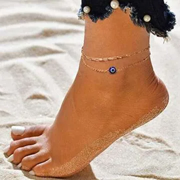 Stylish Tarsus Blue Evil Eye Anklet for Positive Energy