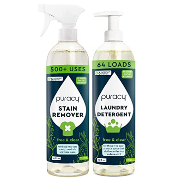Puracy Enzyme-Based Laundry Stain Remover & Detergent Duo