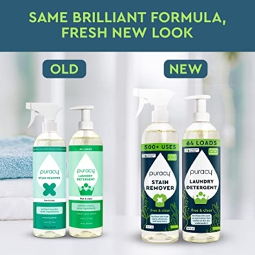 Puracy Enzyme-Based Laundry Stain Remover & Detergent Duo