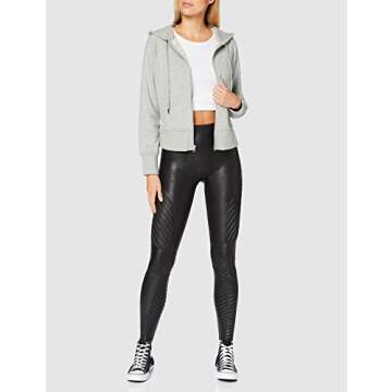 SPANX Faux Leather Moto Leggings Very Black XL 27