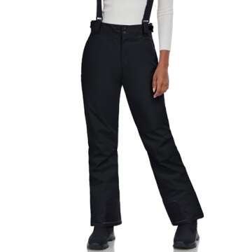 ATOFY Women's Snow Ski Pants - Insulated Waterproof Winter Outdoor Bibs with Detachable Suspender (B...