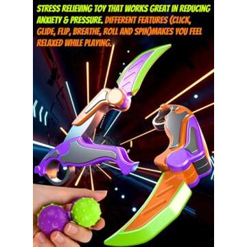 Fidget Toy Gun, 1911 Stress Shot Toy Gun Set for Adults & Kids, 3D Printed Peace Pistol Fidget Toy A...