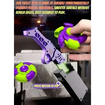 Fidget Toy Gun, 1911 Stress Shot Toy Gun Set for Adults & Kids, 3D Printed Peace Pistol Fidget Toy Anxiety Relief Items Pack, 9 PCS