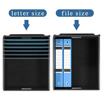 New Collapsible File Storage Organizer Box with Lid, Huolewa Lattice Linen Office Document Storage, Universal Hanging Filing Organization Box for Letter/Legal Folder, Decorative Home File Storage Bin