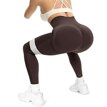 GILLYA Workout Leggings for Women,Butt Lifting Leggings, Seamless High Waisted Tummy Control,Squat Proof, 4 Way-Stretch,Gusseted Crotch, Booty Tight for Gym Workout, Yoga