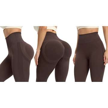 GILLYA Workout Leggings for Women,Butt Lifting Leggings, Seamless High Waisted Tummy Control,Squat Proof, 4 Way-Stretch,Gusseted Crotch, Booty Tight for Gym Workout, Yoga