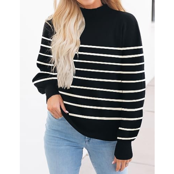 ZESICA Women's Casual Turtleneck Oversized Pullover Sweater