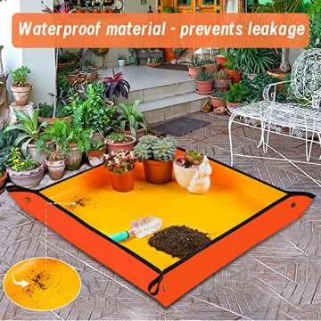 Repotting Mat for Indoor Plant Transplanting & Potting Soil Mess Control, 26.8" X 26.8" Portable Potting Tray Succulent Plant Mat Indoor Gardening tools Gardener Gifts Plant Gift for Plant Lovers