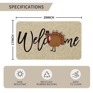 Thanksgiving Welcome Doormat for Festive Decor