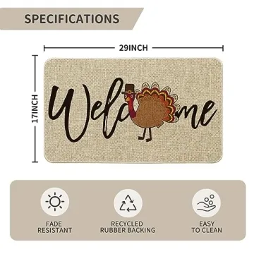 Thanksgiving Welcome Doormat for Festive Decor