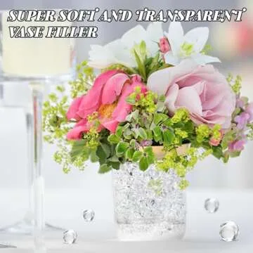 BYMORE 60000 Clear Water Beads,Transpatent Gel Jelly Beads,Vase Filler for Candle, Wedding Centerpiece, Floral Arrangement, Home Decorations