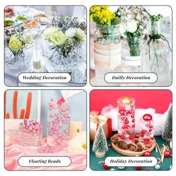 BYMORE 60000 Clear Water Beads,Transpatent Gel Jelly Beads,Vase Filler for Candle, Wedding Centerpiece, Floral Arrangement, Home Decorations