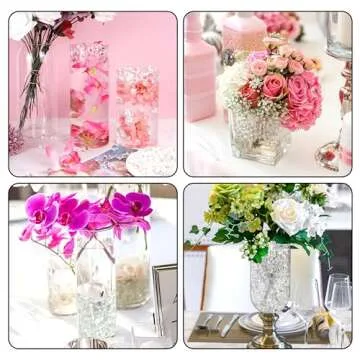 BYMORE 60000 Clear Water Beads,Transpatent Gel Jelly Beads,Vase Filler for Candle, Wedding Centerpiece, Floral Arrangement, Home Decorations