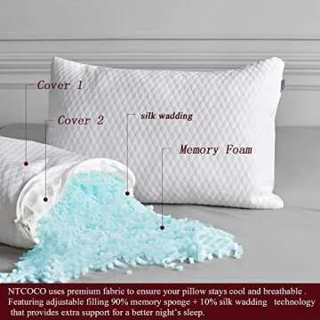 NTCOCO Shredded Memory Foam Pillows - Adjustable Comfort