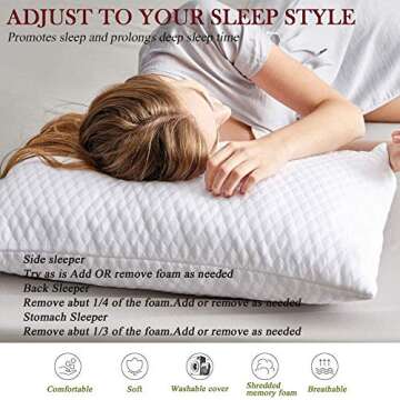 NTCOCO Shredded Memory Foam Pillows - Adjustable Comfort