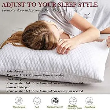 NTCOCO Shredded Memory Foam Pillows - Adjustable Comfort