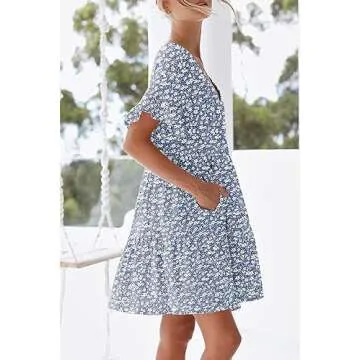 nclook Women's Summer Mini Dress with Pocket