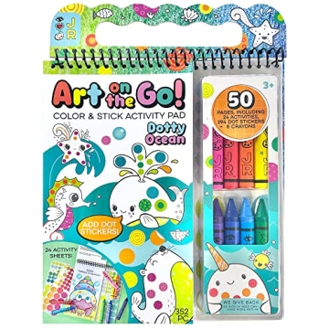 Bright Stripes Travel Coloring Kit for Kids: Art On the Go Coloring Books and Crayons, Sticker Activ...