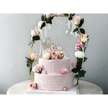 Embossing Lace Fondant Molds, Multi Circle Flowers Lace Mat Wedding Cake Decoration Tool, Rattan Shaped Cupcake Mat Silicone Molds Set of 2