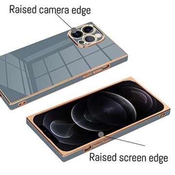 KANGHAR Case Compatible with iPhone 12 Pro Luxury Cute Plating Design Case Full-Body Anti-Scratch Shockproof Bumper Protective Cover for iPhone 12 Pro 6.1 Inch