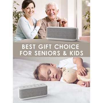 OnLyee Sound Machine for Adults, USB Rechargeable White Noise Machine for Office Privacy & Noise Canceling, 42 Soothing Sound with Lullabies & Fan Sounds, Auto-Off Timer & 8-Level Volume Control