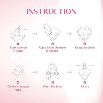 UNIMADE 300-Count Compressed Facial Sponges, Face Sponge for Cleansing, 100% Natural Cellulose Cosmetic Spa Scrubs for Makeup Removal, Exfoliating Mask, Skin Massage - Pink