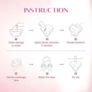 UNIMADE 300-Count Compressed Facial Sponges, Face Sponge for Cleansing, 100% Natural Cellulose Cosmetic Spa Scrubs for Makeup Removal, Exfoliating Mask, Skin Massage - Pink