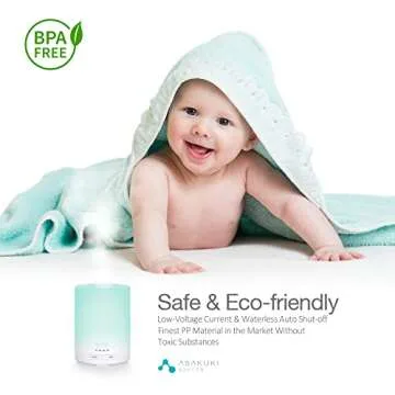 ASAKUKI Essential Oil Diffuser, 5-in-1 Quiet Humidifier, Home Fragrance Aroma Diffuser with 7 LED Color Changing Light and Auto-Off Switch (Pure White)