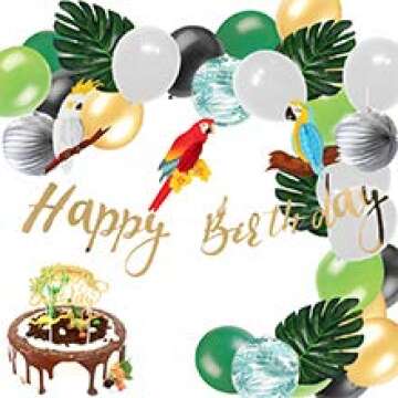 36 Pcs 3 Kinds Artificial Palm Leaves Tropical Plant Faux Leaves Safari Leaves Hawaiian Luau Party Suppliers Decorations,Tiki Aloha Jungle Beach Birthday Table Leave Decorations