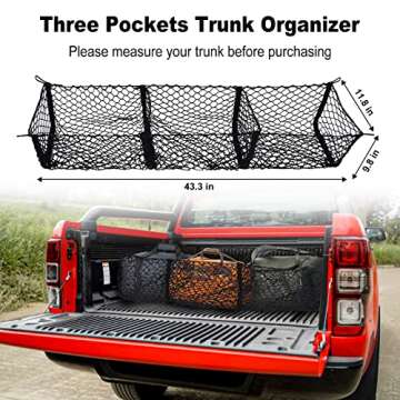 Detachable Cargo Net Trunk Bed Organizer for Ford/Dodge/GMC/Chevy Silverado/Toyota/Nissan/Honda and ...