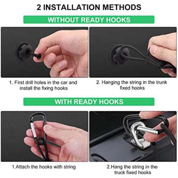 Detachable Cargo Net Trunk Bed Organizer for Ford/Dodge/GMC/Chevy Silverado/Toyota/Nissan/Honda and Pickup Truck, 43" Mesh Storage Net Heavy Duty Cargo Net with 3 Pocket