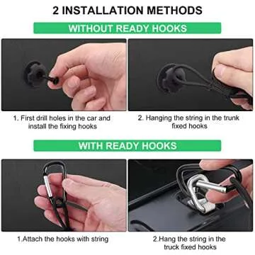 Detachable Cargo Net Trunk Bed Organizer for Ford/Dodge/GMC/Chevy Silverado/Toyota/Nissan/Honda and Pickup Truck, 43" Mesh Storage Net Heavy Duty Cargo Net with 3 Pocket