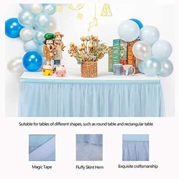 Chic Chichi 6ft Baby Blue Tablecloth for Parties